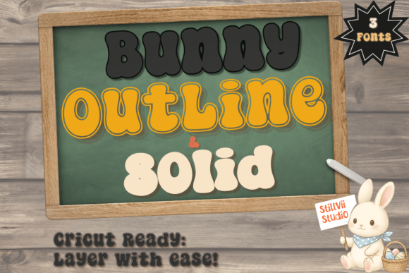Bunny Outline Solid Trio: A Playful Display Font That Delivers