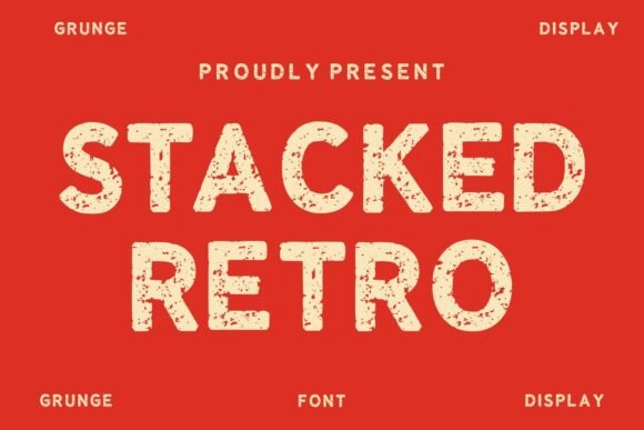 Stacked Retro: A Bold Grunge Display Font for Authentic Branding
