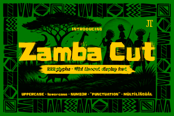 Zamba Cut: A Wild, Handcrafted Display Font for Bold Branding